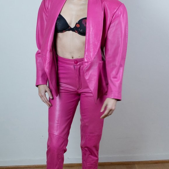 Magenta Leather Pants